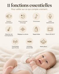 Les onze fonctions du babyphone sans Wi-Fi 5 pouces