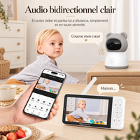 Audio bidirectionnel : parler à bébé depuis l’écran ou le téléphone