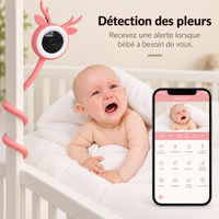 Alerte de détection des pleurs reçue sur le téléphone des parents