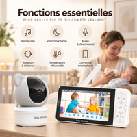 Fonctions essentielles du babyphone Wi-Fi 5 pouces HD